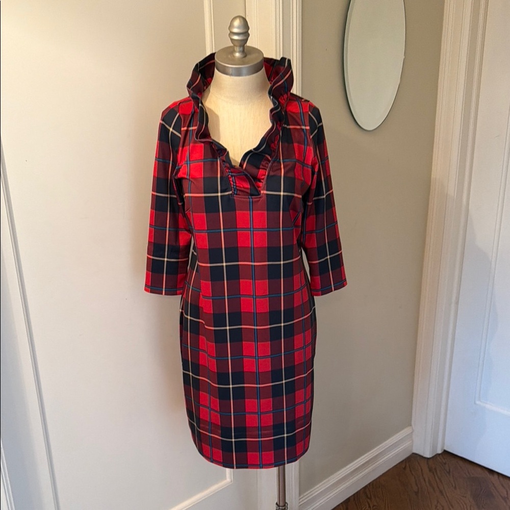 Gretchen Scott Designs Red Multi Plaid Dress